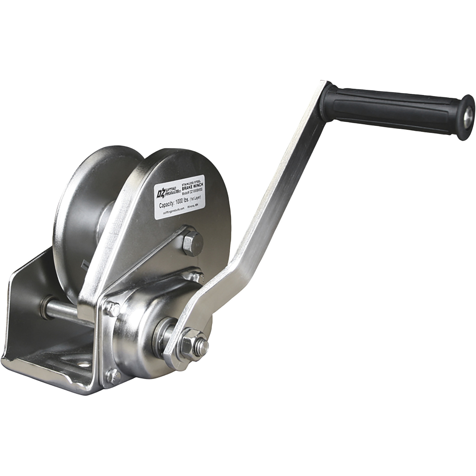 OZ Lifting Products Stainless Steel Manual Hand Winch, 1/2-Ton Capacity, Model# OZ1000BWSS